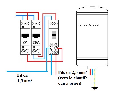 Schema branchement contacteur jour nuit