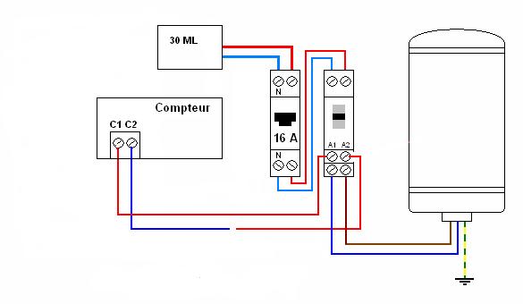 Schema branchement contacteur jour nuit