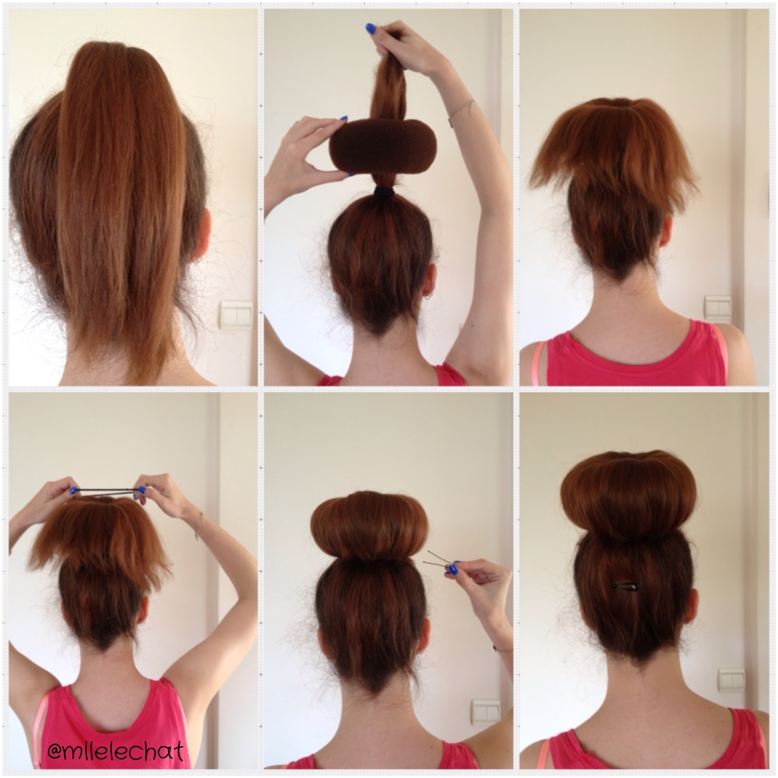 Chignon facile avec donut