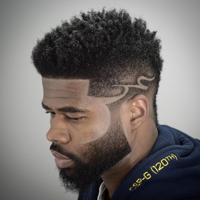 Coupe de cheveux homme noir dessin