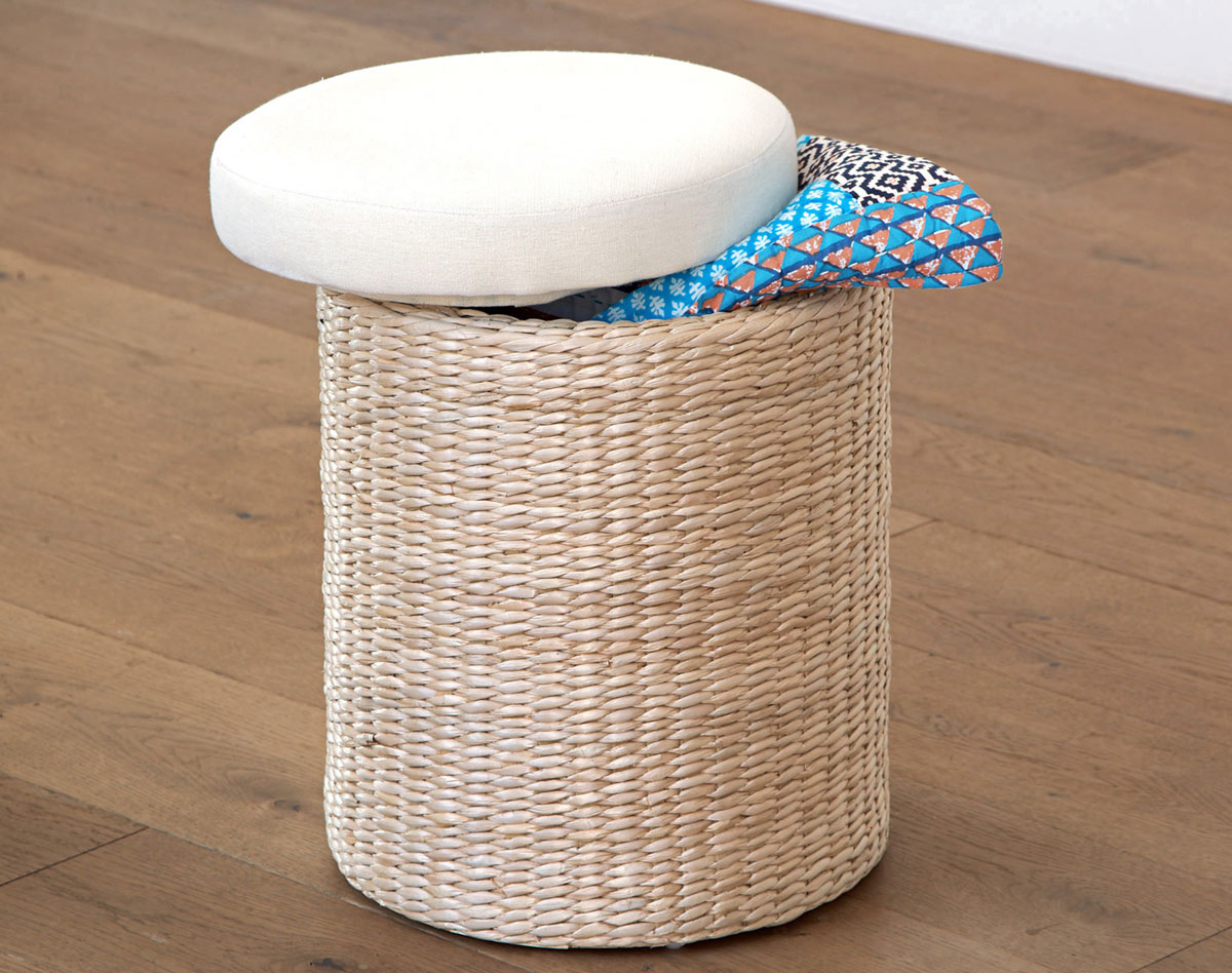 Coffre à linge tabouret