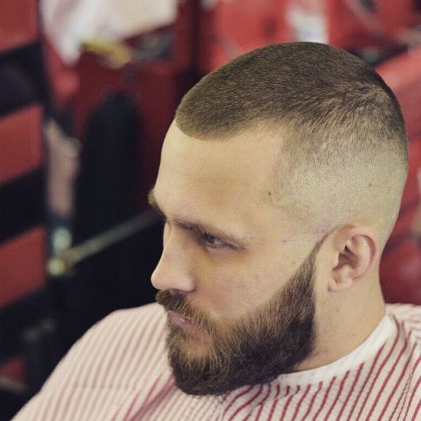 Coupe de cheveux homme court avec barbe