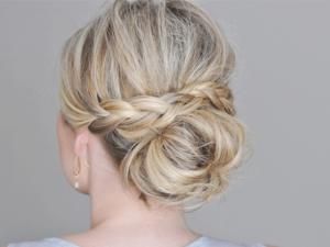 Chignon naturel cheveux mi long