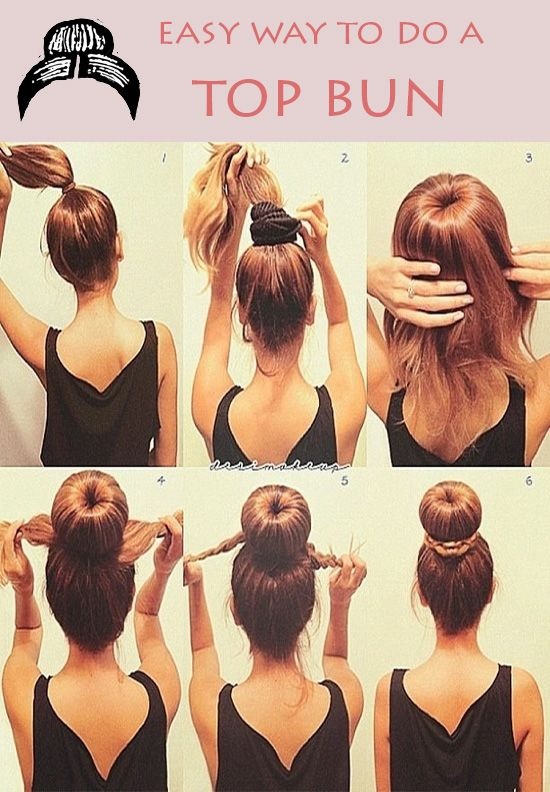 Chignon donut cheveux courts