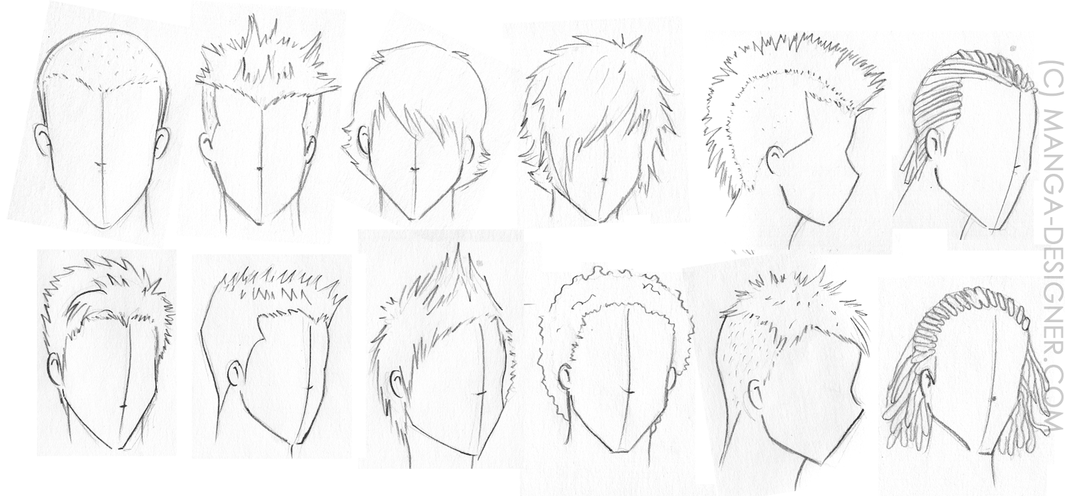 Cheveux homme dessin