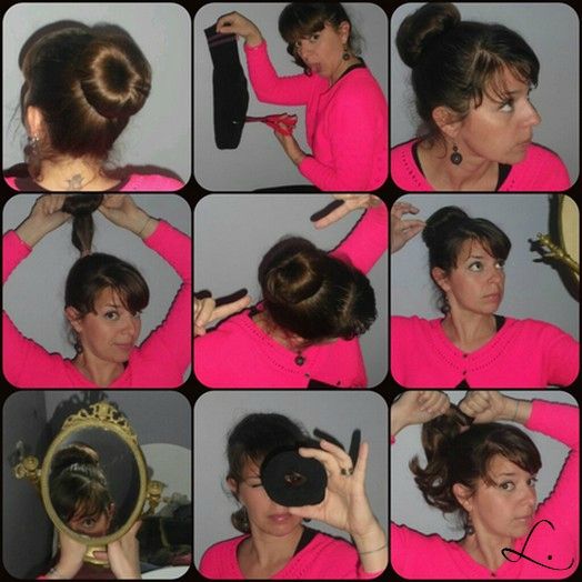 Chignon bun avec chaussette