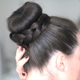 Chignon avec donut cheveux long