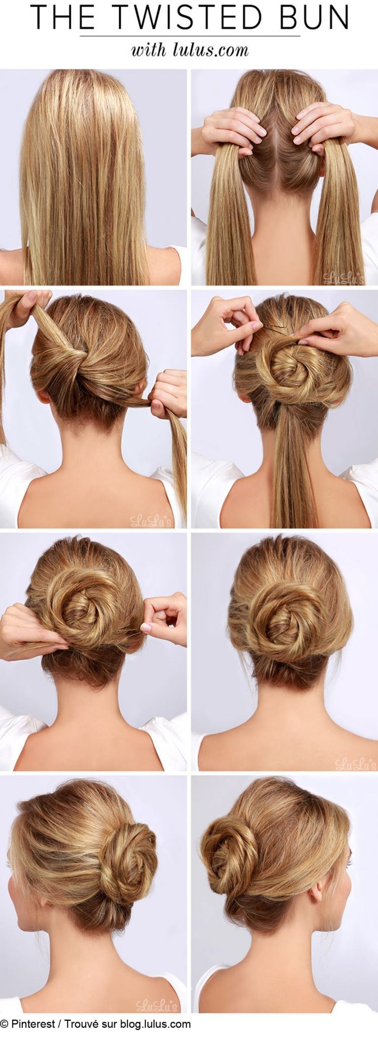 Chignon bas cheveux long