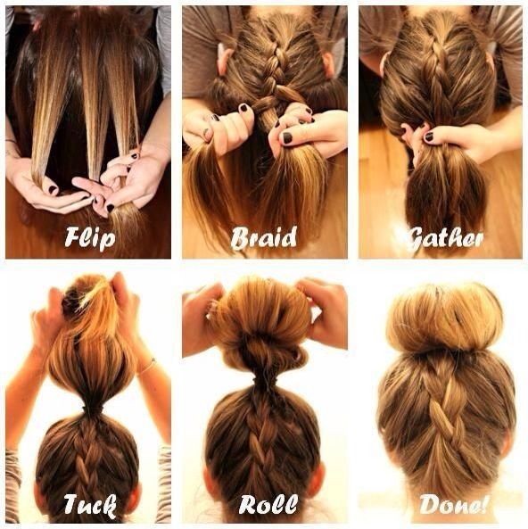 Chignon bun tresse