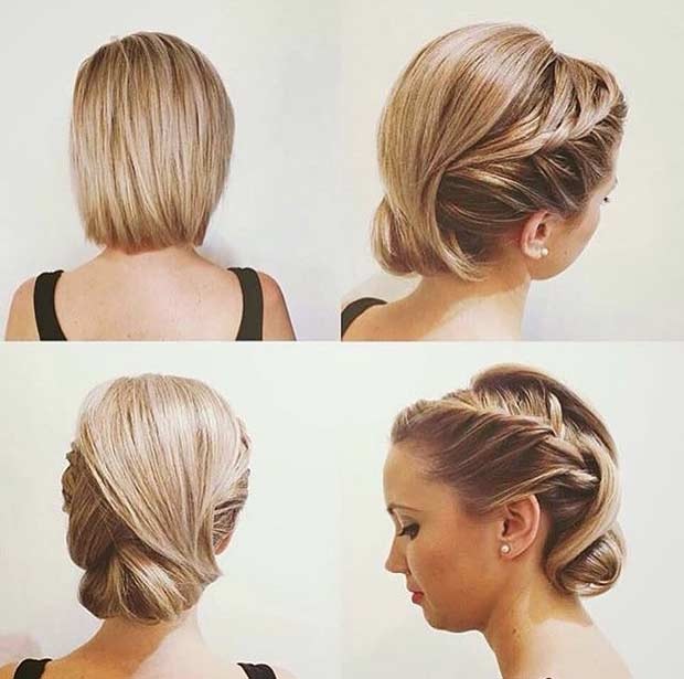 Chignon bun cheveux court