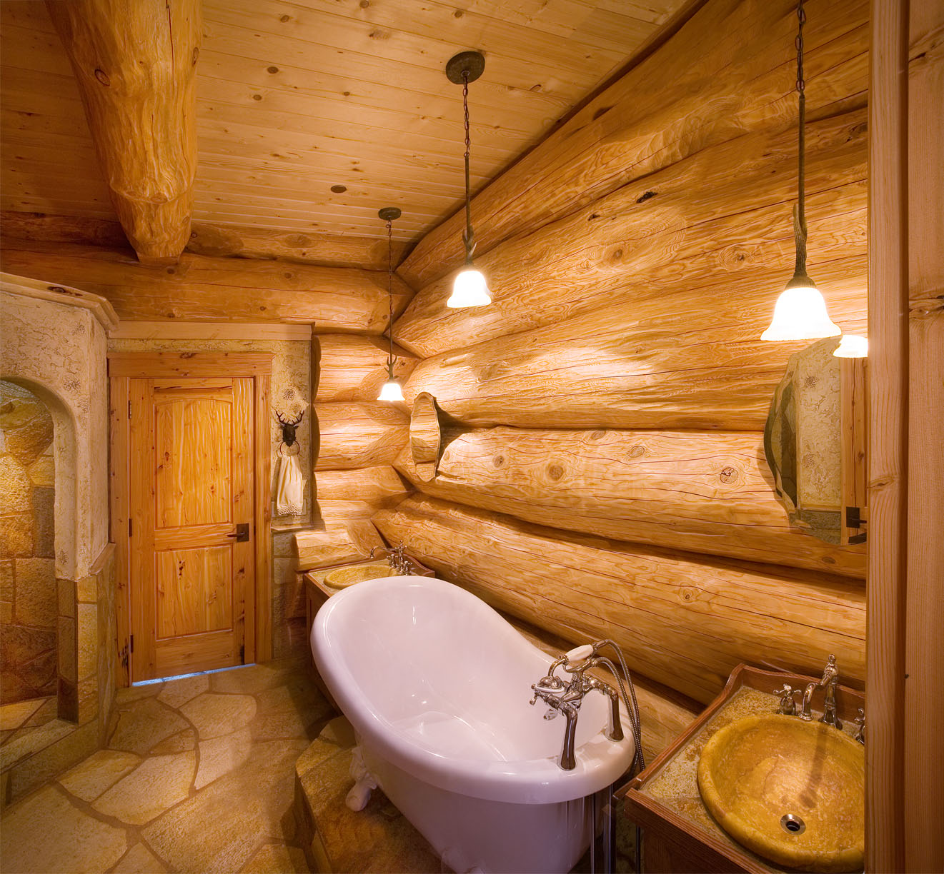 Salle de bain luxe bois