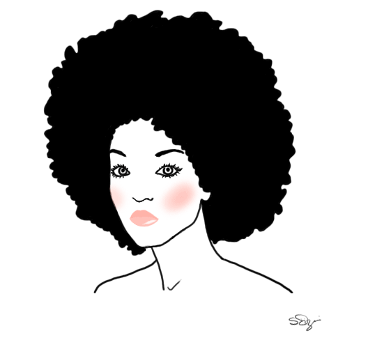 Coupe afro dessin