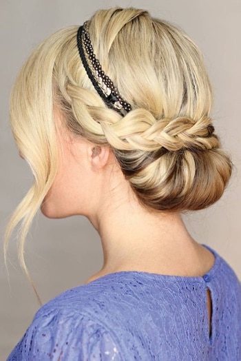 Chignon avec tresse