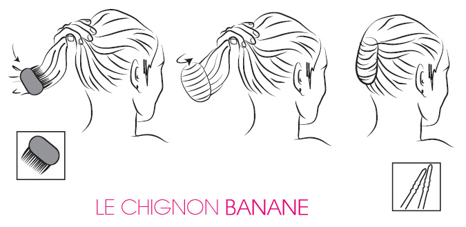 Chignon banane simple