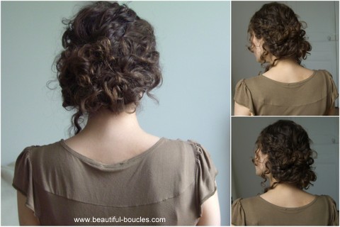 Chignon cheveux frisés