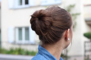 Bun cheveux mi long