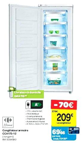 Carrefour congélateur armoire