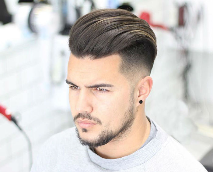 Dégradé bas homme cheveux long