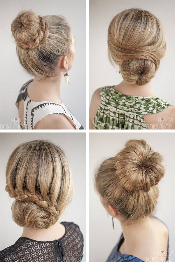 Coiffure bun tresse