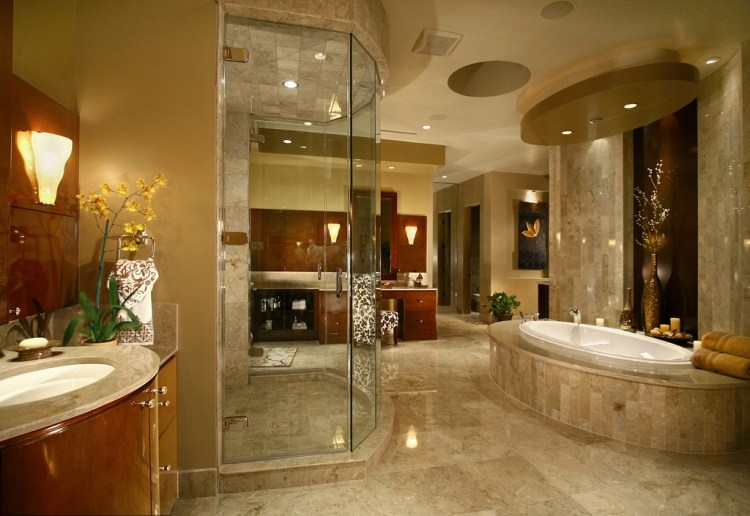 Salle de bain luxe bois