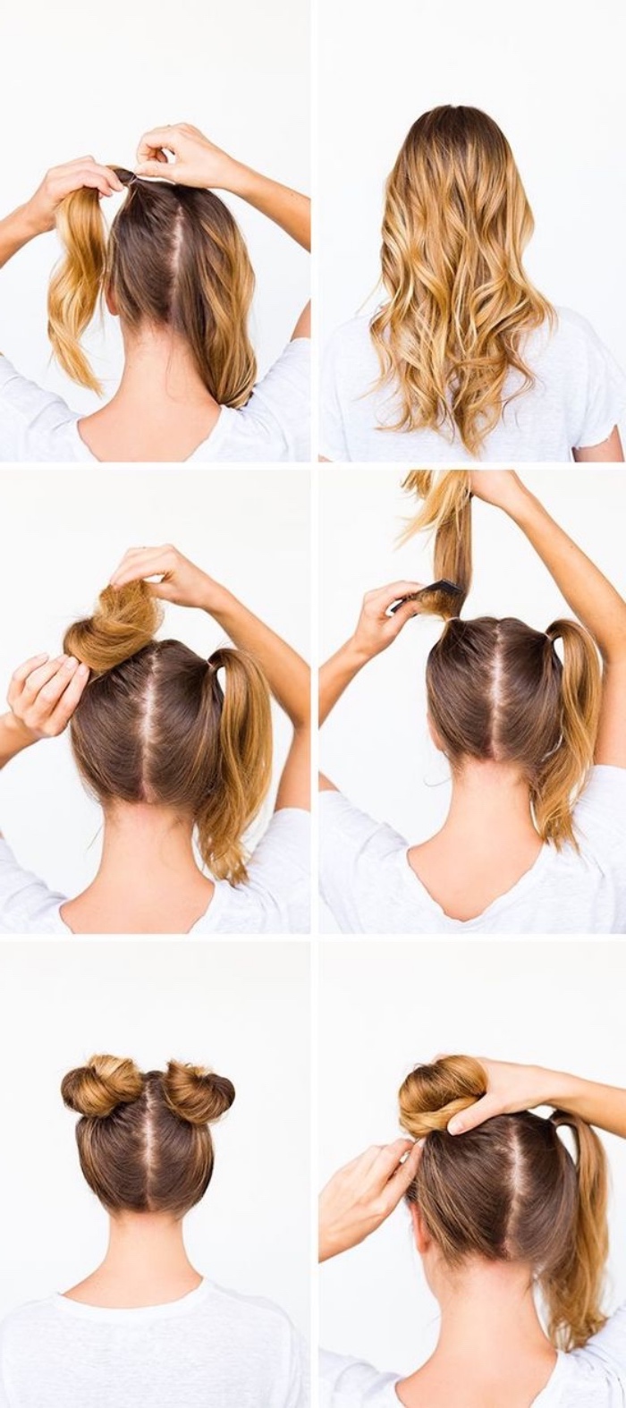 Chignon facile à faire cheveux long