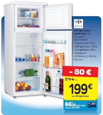 Carrefour frigo congélateur
